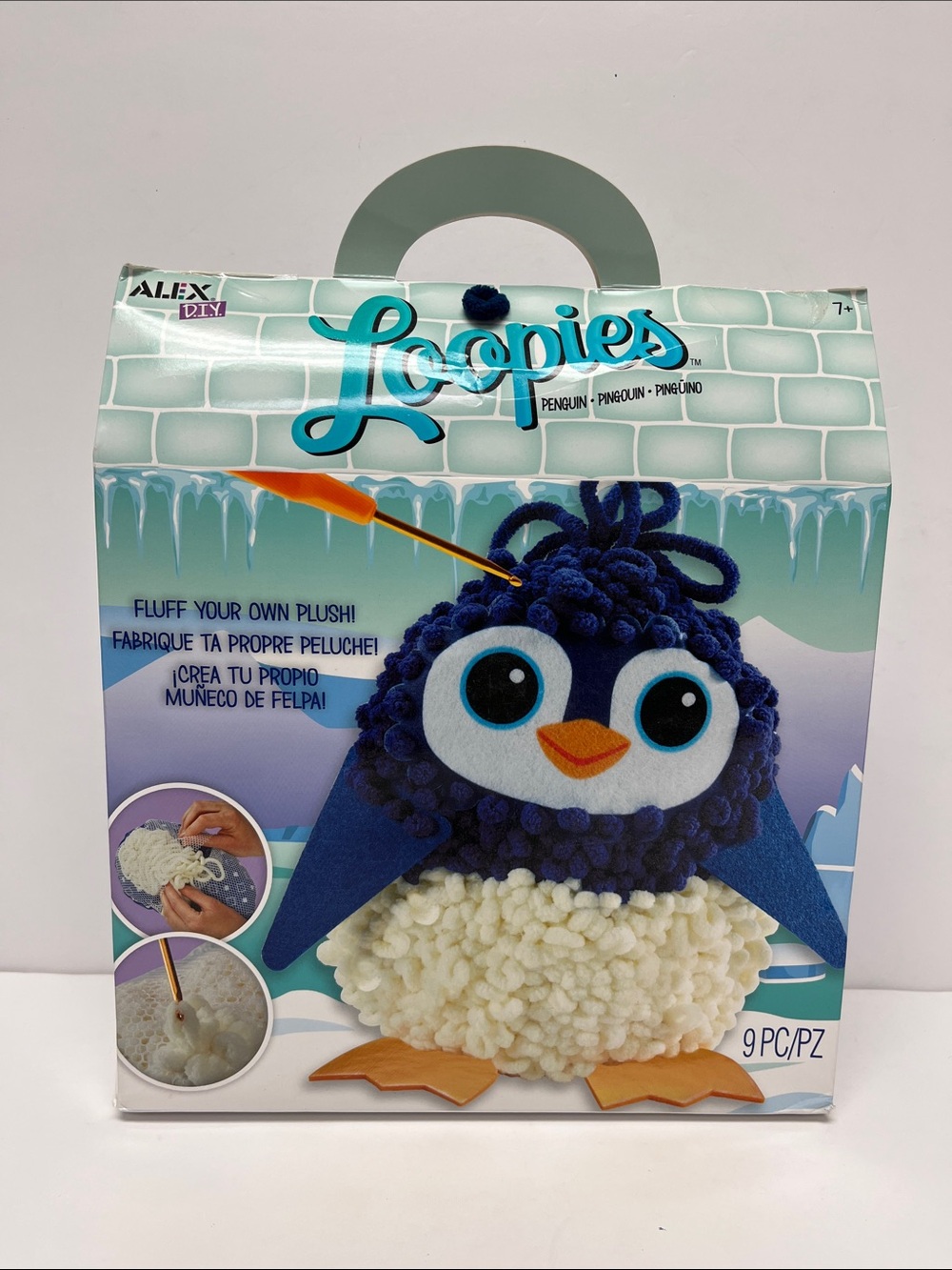 Loopies Penguin Plush DIY Kit - Blue & Cream